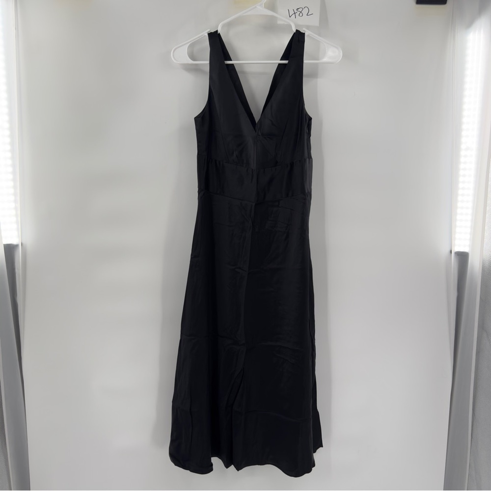 j. Crew black silk fit flare sleeveless dress size 4
